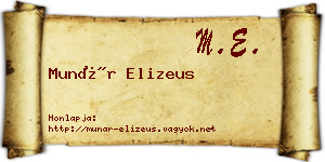 Munár Elizeus névjegykártya